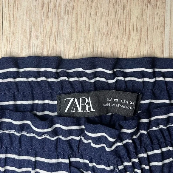Zara Blue and White Striped Pants - Picture 3 of 6
